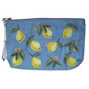 Elizabeth Scarlett Organic French Blue Lemons‎ Everyday Pouch NWT